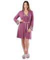 Women's Enchanted Romance Floral Accent Embroidered Robe : Color: Tulipwood