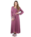 Women's Enchanted Romance Floral Embroidered Full Length Robe : Color: Tulipwood
