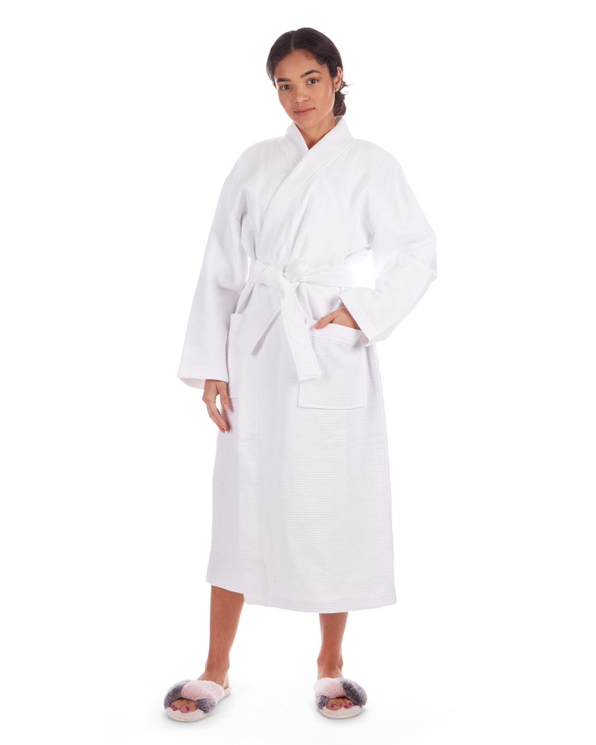 JMR Bathrobe for Men and Women-100% Cotton Unisex Kimono Robe With Belt & 2  Front Pockets-Soft Towel Robes for Spa,Pool,Hotel at  Women’s