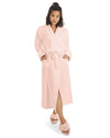 Women's 100% Cotton Zero Twist Woven Loop Terry Robe : Color: Pink