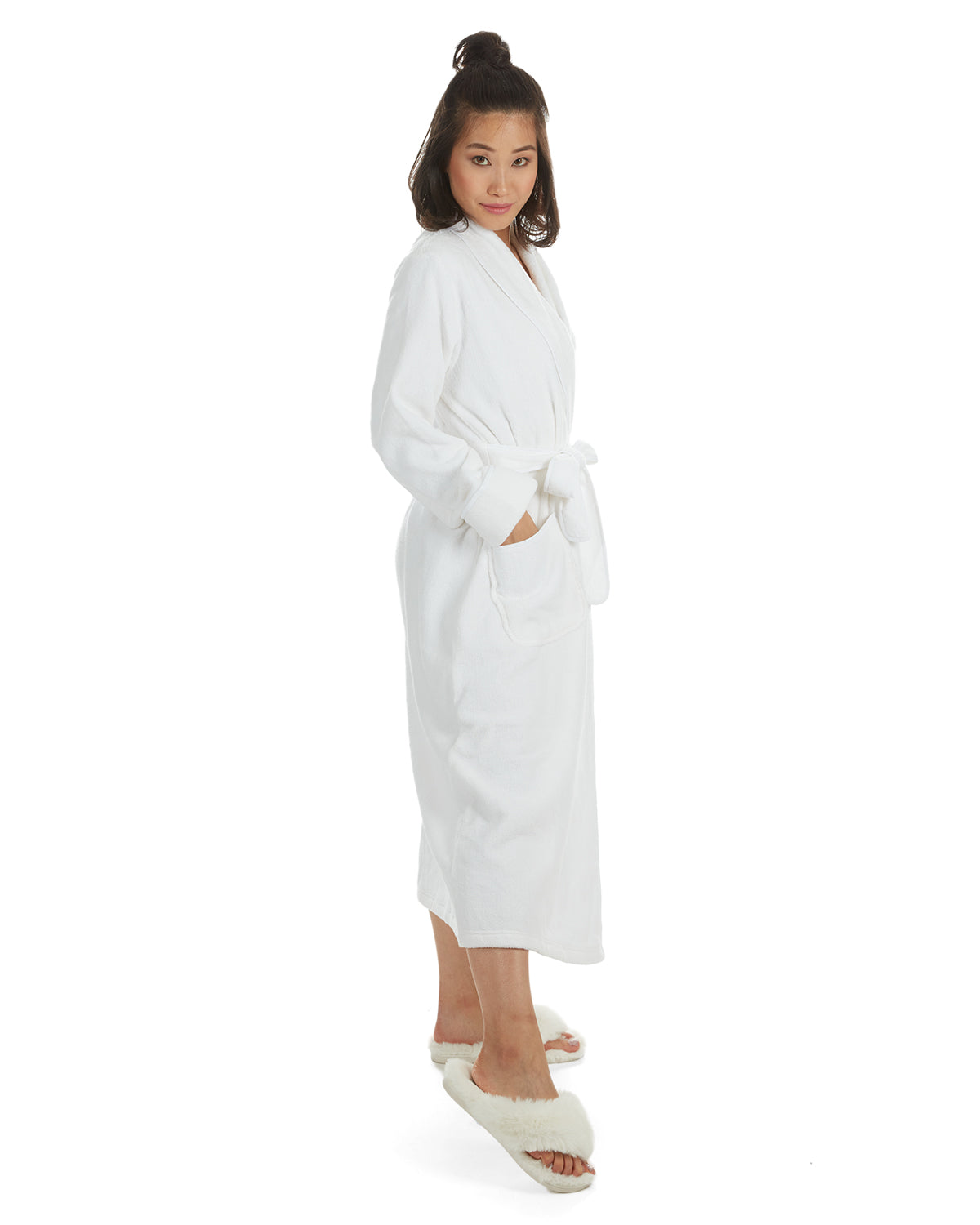 Women's 100% Cotton Zero Twist Woven Loop Terry Robe : Color: Pink