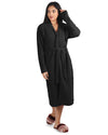 Women's Warm Cozy Knit Long Lounge Robe : Color: Black