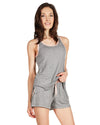 Women's All Day Lounge Lightweight Drawstring Boxer Shorts : Color: Gray Heather