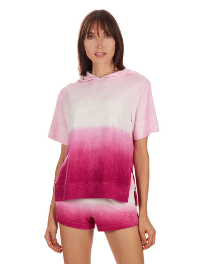 Women's Dip Dye Ultra Soft Yummy Terry Lounge Shorts : Color: Fuchsia