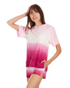 Women's Dip Dye Ultra Soft Yummy Terry Lounge Shorts : Color: Fuchsia