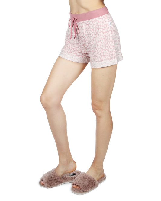 Women's Leopard Print Lounge Shorts : Color: Pink