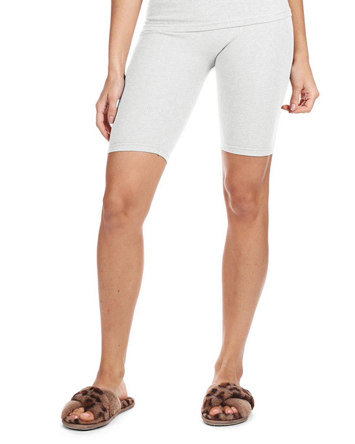Women's Organic Cotton Ribbed Biker Shorts : Color: White