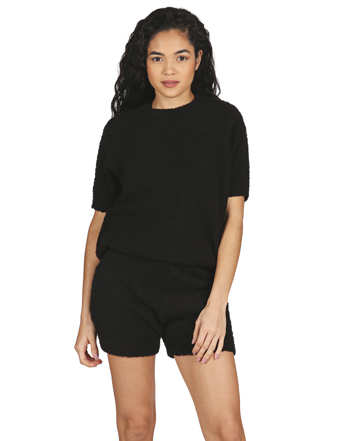 Women's Ultra Soft Cozy Knit Lounge Shorts : Color: Black