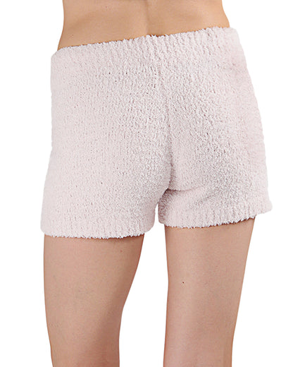 Women's Ultra-Plush Chenille Drawstring Lounge Shorts : Color: Pink