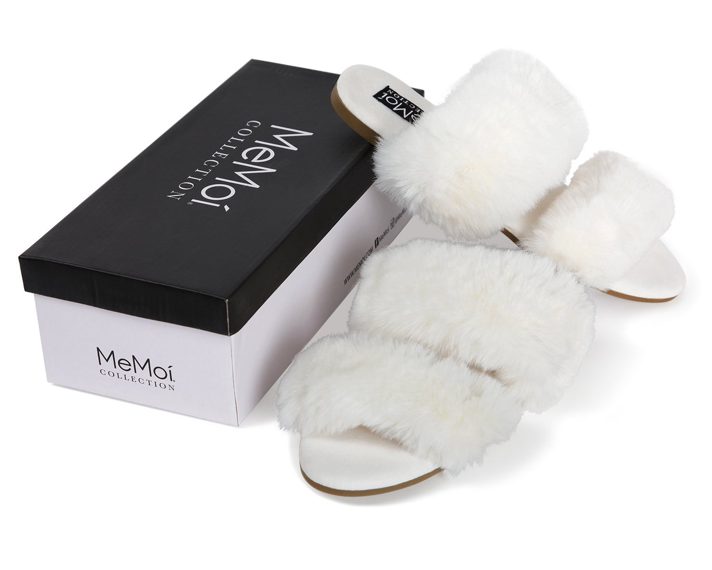 Women's The Cardi Mule Hard Sole Faux Fur Slipper : Color: Winter White
