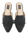 Women's Audrey Vegan Suede Pointed Toe Backless Slippers : Color: Black