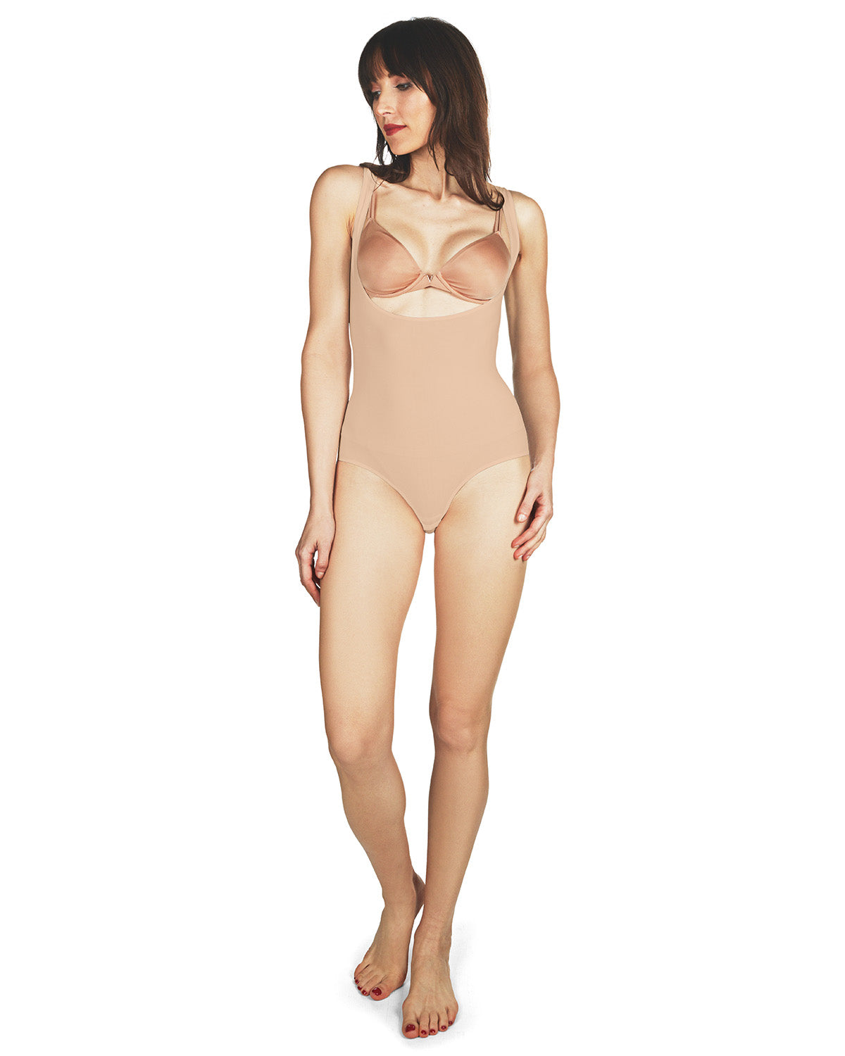 Women's Bonded Braless Bodysuit : Color: Nude