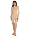 Women's Bonded Long Sleeve Bodysuit : Color: NUDE