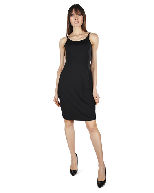 Women's Silky-Smooth Double-Bonded 36" Cami Slip Dress : Color: BLACK