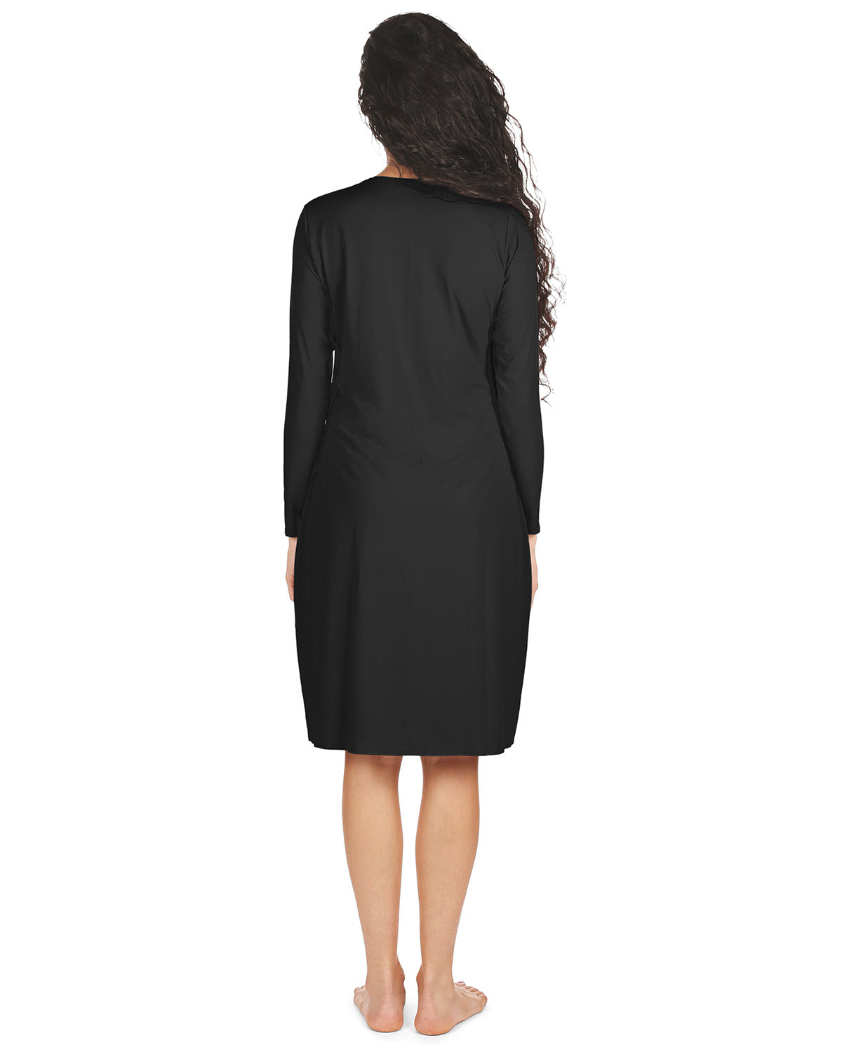 Women's Bonded Long Sleeve Slip Dress MeMoi Women's Bonded Long Sleeve Slip Dress MeMoi