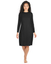 Women's Bonded Long Sleeve Slip Dress : Color: Black