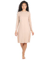 Women's Bonded Long Sleeve Slip Dress : Color: Nude
