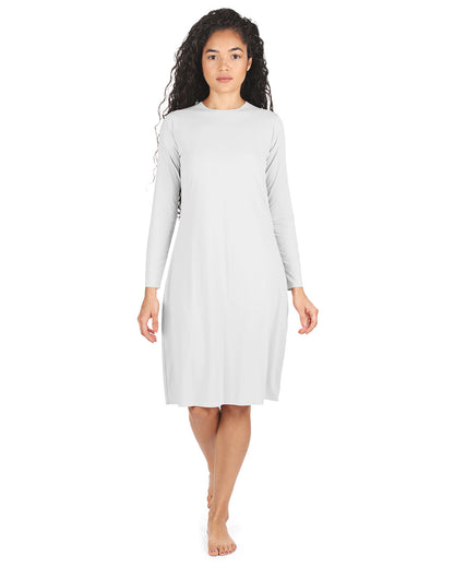 Women's Bonded Long Sleeve Slip Dress : Color: White