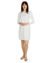 Women's Bonded Long Sleeve Slip Dress : Color: WHITE