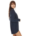 Women's Fuzzy Cocoon Loose Open-Front Cardigan Sweater : Color: OCEAN NAVY