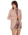 Women's Fuzzy Cocoon Loose Open-Front Cardigan Sweater : Color: PALE ROSE