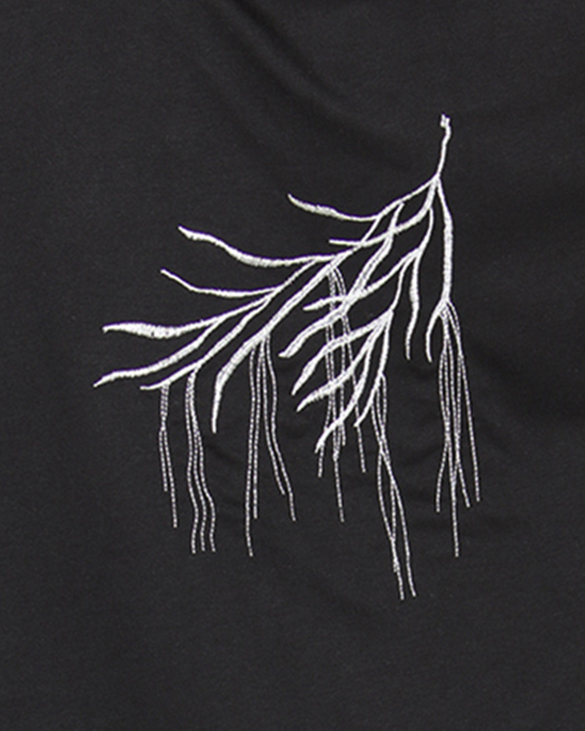 Women's Hooded Cotton Blend Cape with Tie Detail and Embroidery : Color: Limo Black