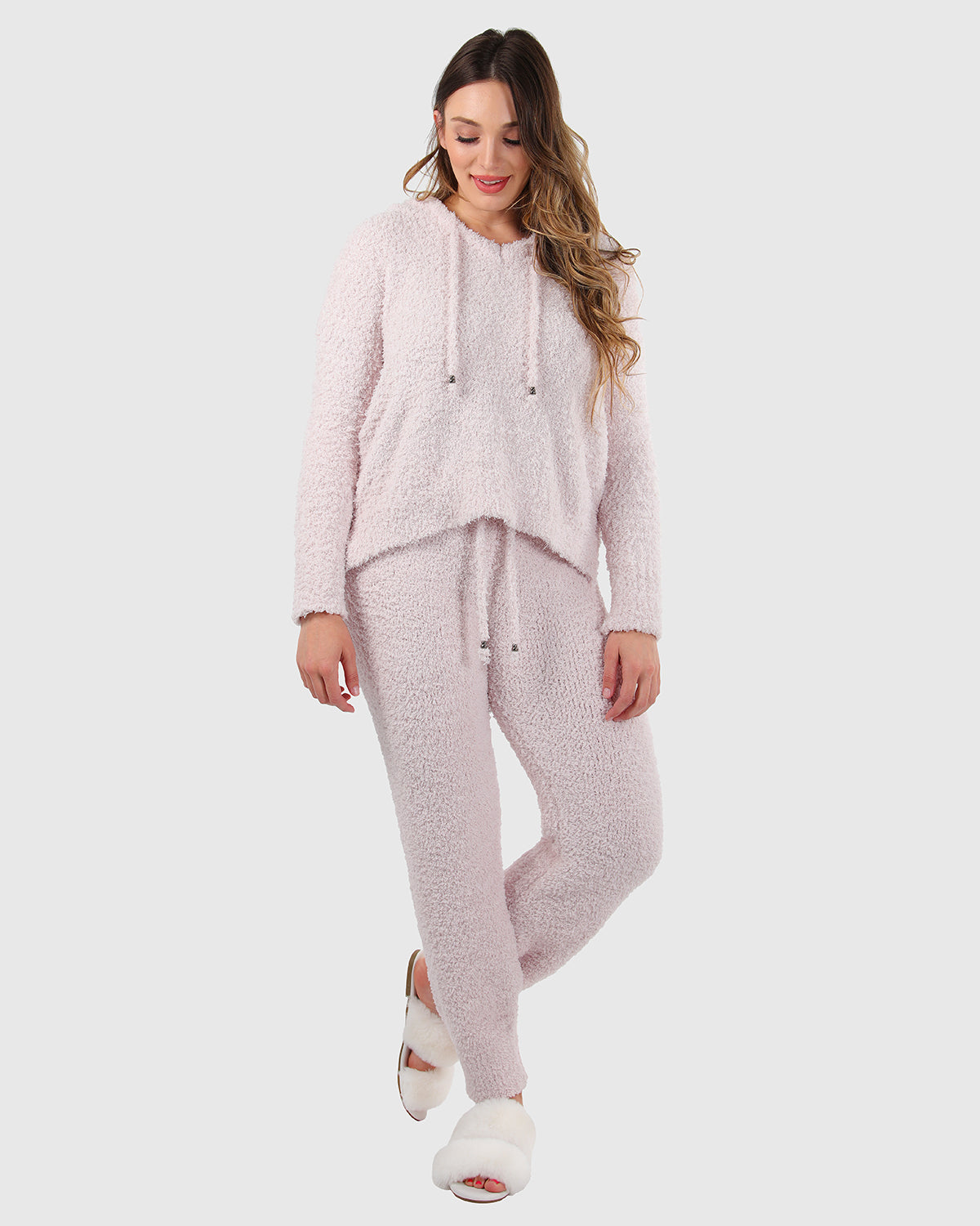 Women's Ultra-Plush Chenille Drawstring Hoodie : Color: Pink