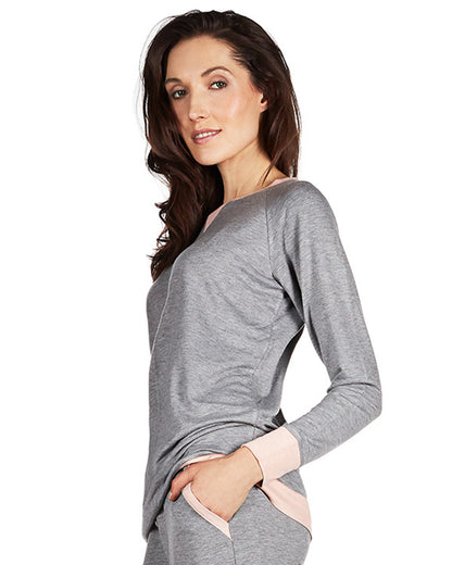 Women's All Day Lounge Lightweight Raglan Pullover : Color: Gray Heather