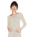 Women's Soft Bamboo Blend Relaxed Long Sleeve Top : Color: IVORY