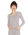 Women's Soft Bamboo Blend Relaxed Long Sleeve Top : Color: SLATE