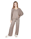 Women's Hacci Wide Leg Soft Lightweight Lounge Pants : Color: Pebble Brown
