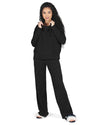 Women's Soft Touch Cozy Knit Drawstring Long Sleeve Hoodie : Color: Black