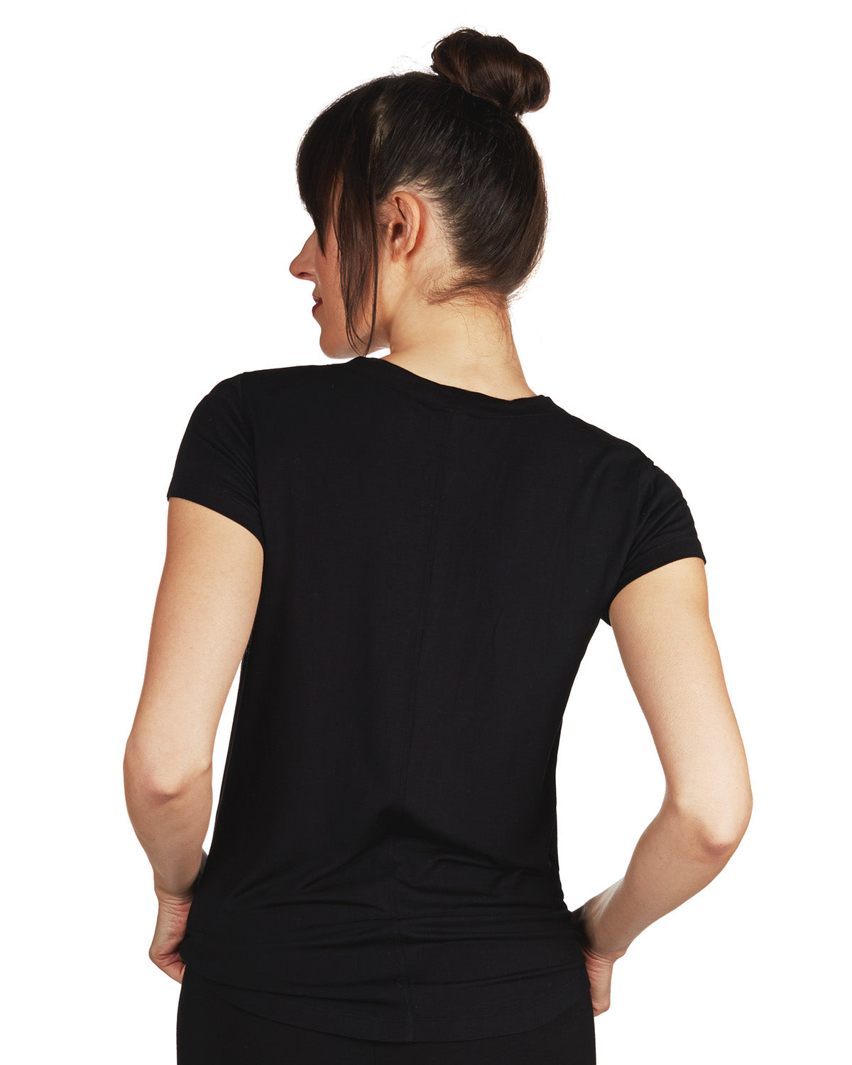 Women's Bamboo Blend Eco Basics Relaxed Fit T-Shirt : Color: BLACK