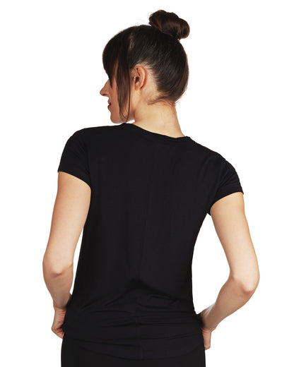 Women's Bamboo Blend Eco Basics Relaxed Fit T-Shirt : Color: BLACK