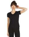 Women's Bamboo Blend Eco Basics Relaxed Fit T-Shirt : Color: BLACK