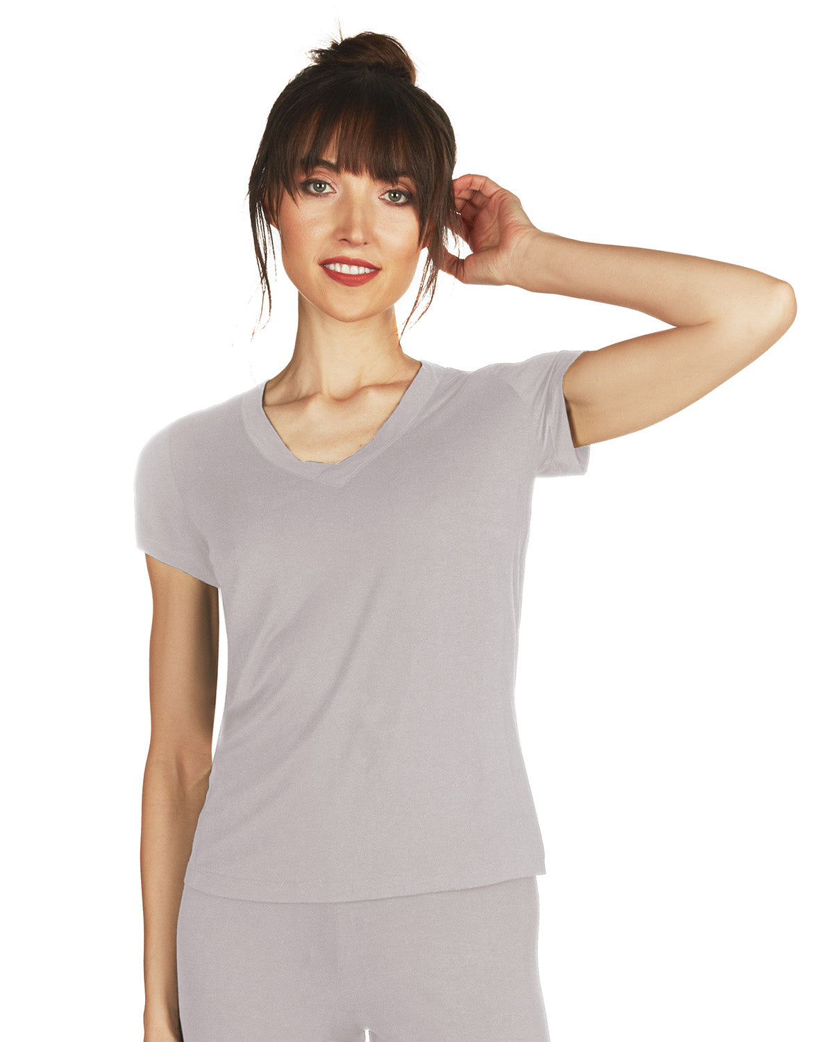 Women's Bamboo Blend Eco Basics Relaxed Fit T-Shirt : Color: SLATE