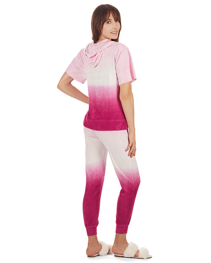 Women's Dip Dye Gradient Yummy Terry Cloth Jogger Pants : Color: Fuchsia