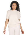 Women's Soft Touch Cozy Knit Casual Short Sleeve Top : Color: Ivory
