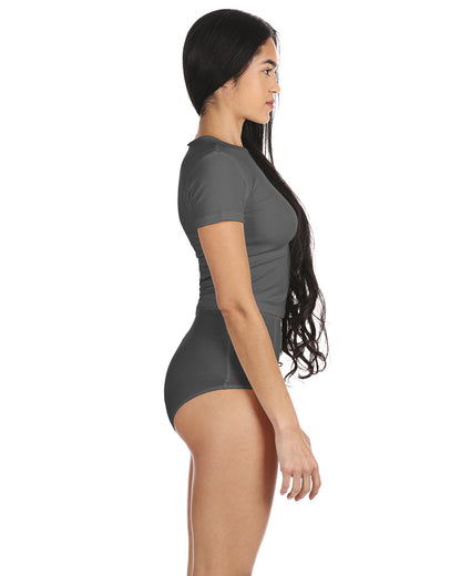 Women's Luxe Rib T-Shirt and Full Coverage Brief Set : Color: Dark Gray