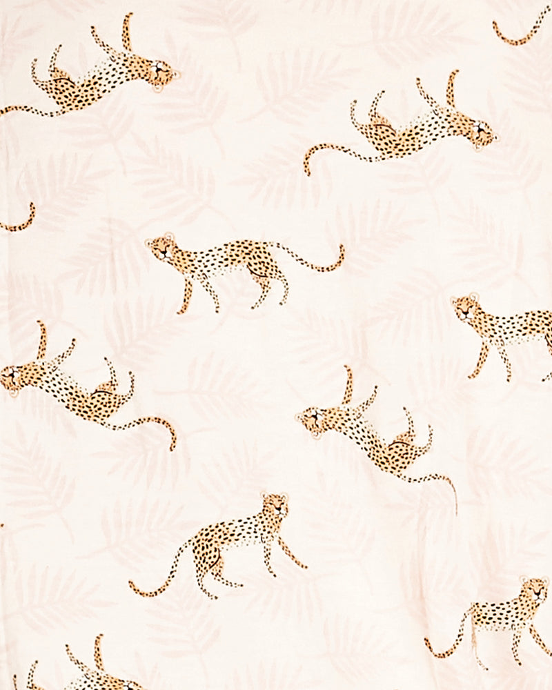 MeMoi Collection Jungle Cat Notch Collar Pajama Set
