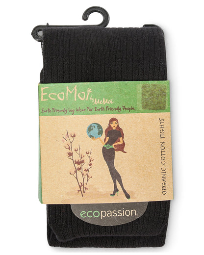 Women's Opaque Ribbed Organic Cotton Blend Tights : Color: Blackberry