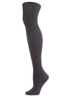 Women's Opaque Ribbed Organic Cotton Blend Tights : Color: Earl Gray