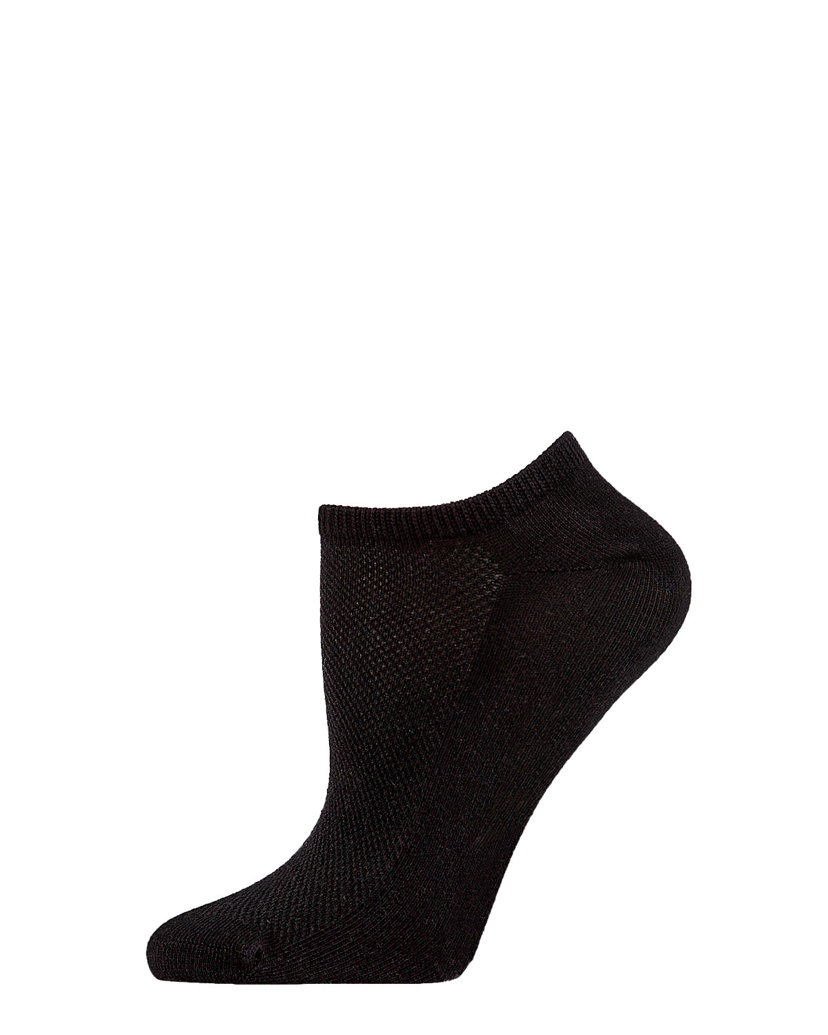 Women's Organic Cotton Mesh-Top Breathable Liner Sock : Color: Black