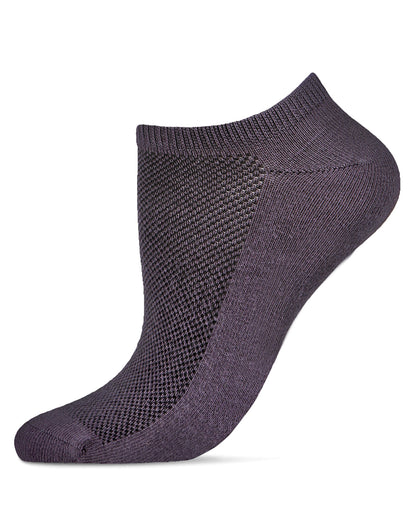 Women's Organic Cotton Mesh-Top Breathable Liner Sock : Color: Earl Gray