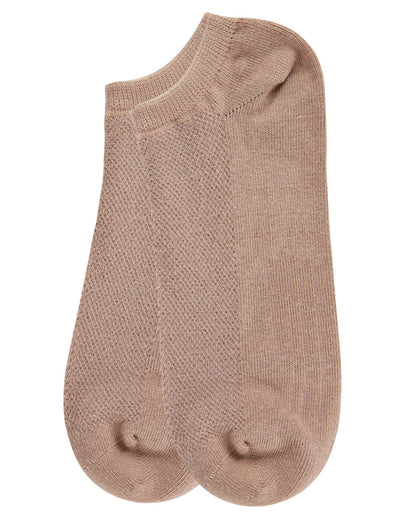 Women's Organic Cotton Mesh-Top Breathable Liner Sock : Color: Black