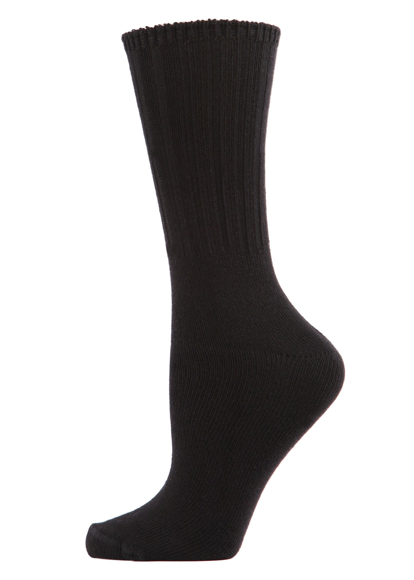 Women's Organic Cotton Casual Breathable Crew Sock : Color: Black