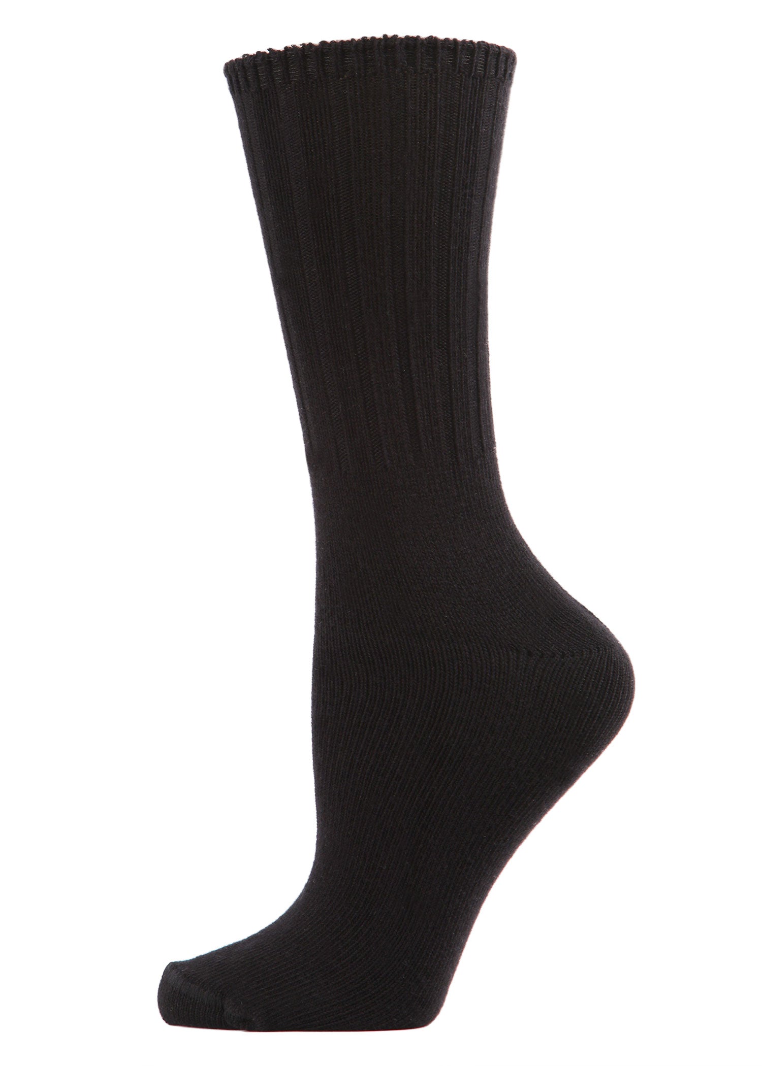 Women's Organic Cotton Casual Breathable Crew Sock : Color: Black