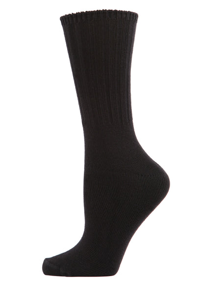 Women's Organic Cotton Casual Breathable Crew Sock : Color: Black
