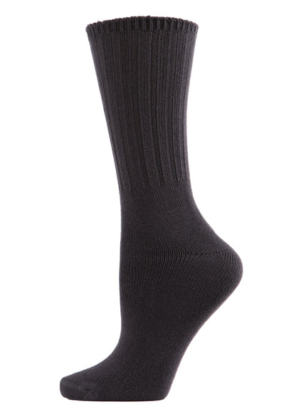 Women's Organic Cotton Casual Breathable Crew Sock : Color: Earl Gray