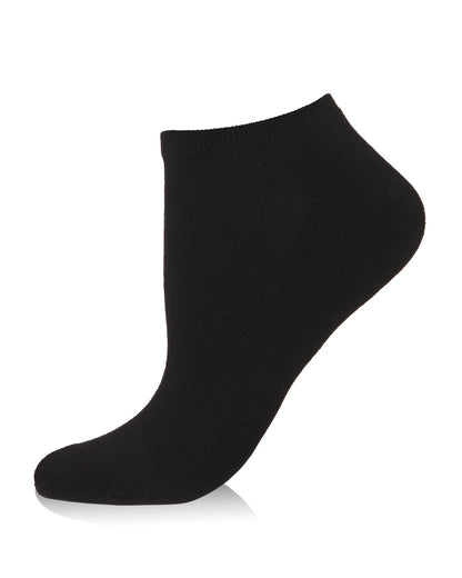 Women's Rayon from Bamboo Terry Sole Breathable Low Cut Socks : Color: Black